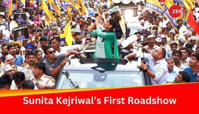 AAP Workers Chant 'Jail Ke Tale Tutengey, Kejriwal Chhutengey' Slogan During Sunita Kejriwal's Roadshow
