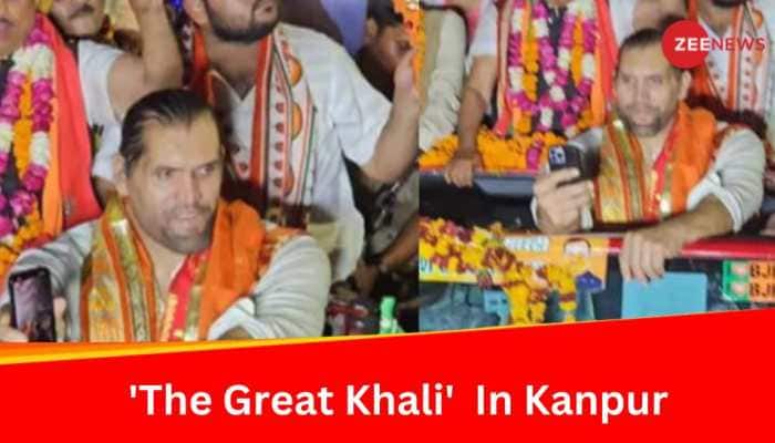 International Wrestler &#039;The Great Khali&#039; Campaigs With BJP Candidate Ramesh Awasthi In Kanpur