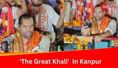 International Wrestler 'The Great Khali' Campaigs With BJP Candidate Ramesh Awasthi In Kanpur