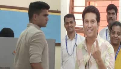 Sachin Tendulkar And Son Arjun Tendulkar Cast Vote In Lok Sabha Elections