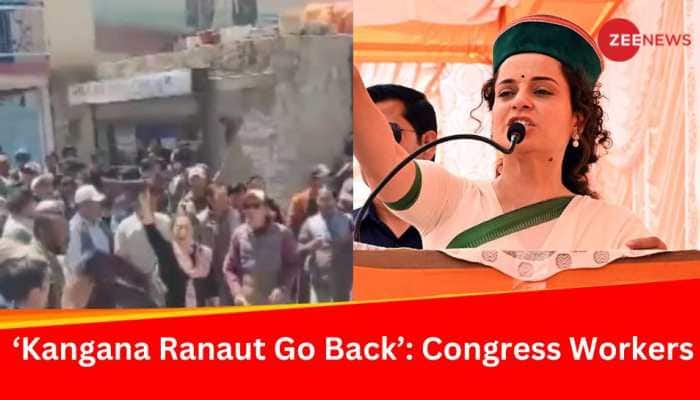Video: &#039;Kangana Ranaut Go Back&#039;: Congress Workers Show Black Flags To BJP&#039;s Mandi Candidate