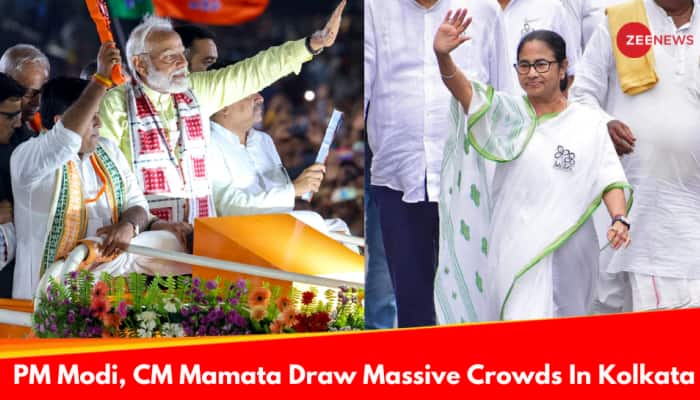 Kolkata Turns Saffron And Green As PM Modi, CM Mamata’s Roadshows Electrify City