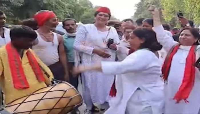 Drums of victory echo at SP-Congress offices, silence engulfs BJP Headquarters