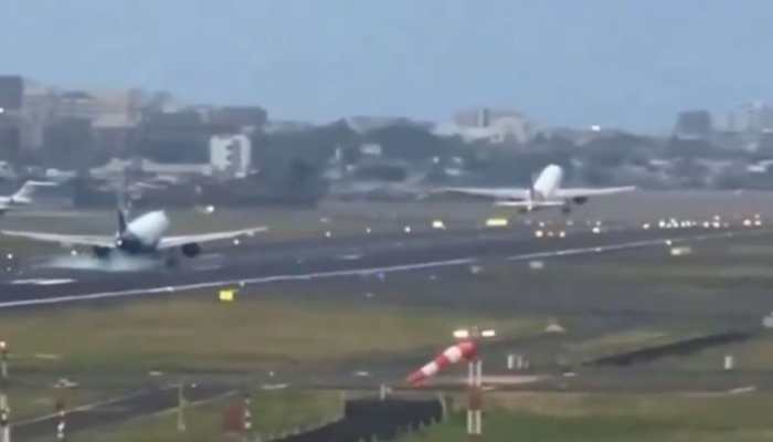Terrifying Moment: IndiGo Plane&#039;s Landing Intersects with Air India Flight&#039;s Takeoff on Same Runway - WATCH 