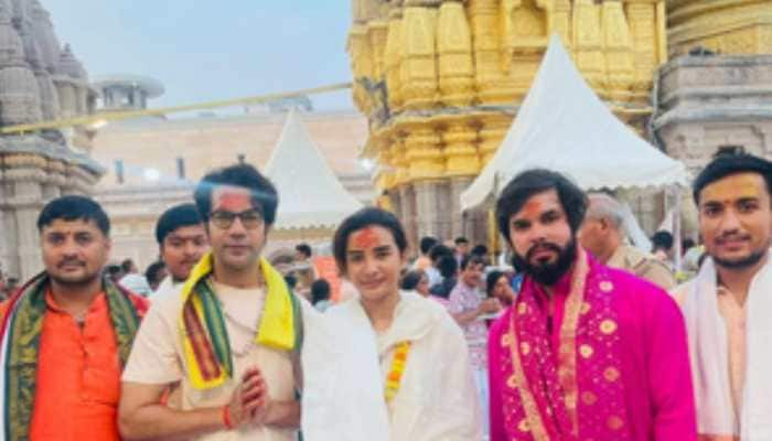 Rajkummar Rao and Patralekha Seek Blessings From Lord Shiva at Kashi Vishwanath Temple