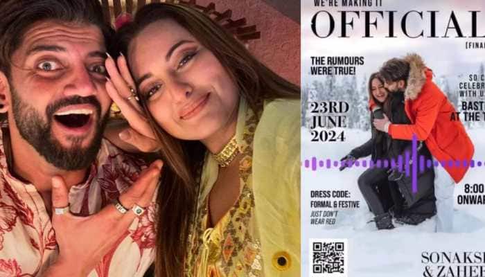  Sonakshi Sinha and Zaheer Iqbal Confirm Wedding via Leaked Audio Invite; Watch 