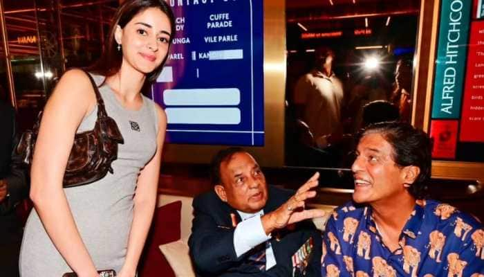 Ananya Panday and Dad Chunky Meet The &#039;Real Chandu Champion&#039; Murlikant Petkar; Pic