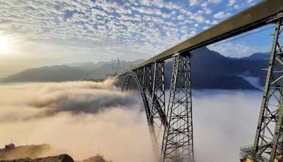  Indian Railways Conduct Trial Run On World's Highest Chenab Rail Bridge