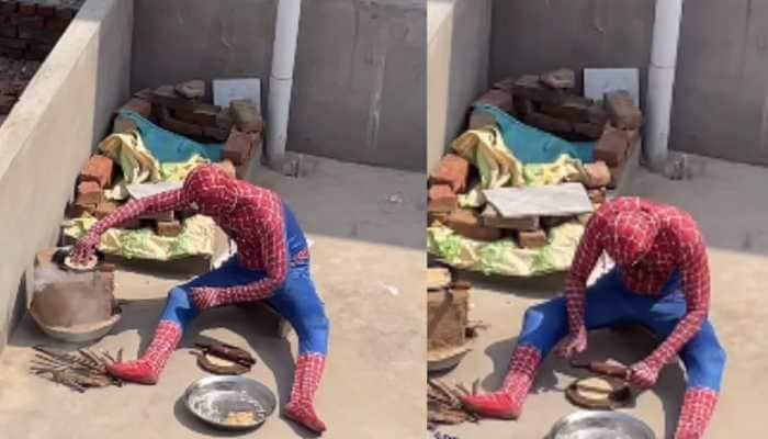 Spiderman Making Rotis On Rooftop, Video Goes Viral-Watch