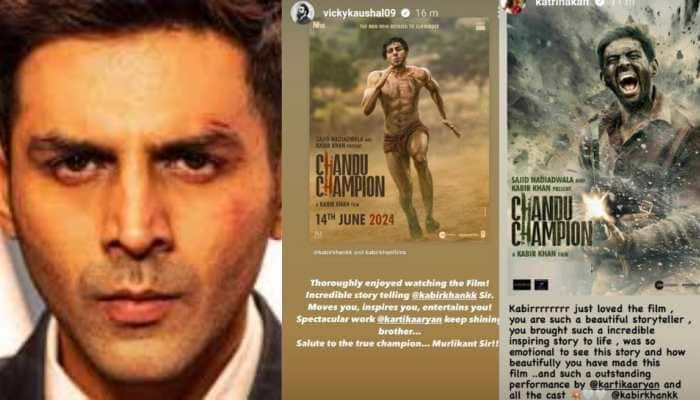 Vicky Kaushal and Katrina Kaif Impressed By Kartik Aaryan&#039;s Riveting Performance In &#039;Chandu Champion&#039;