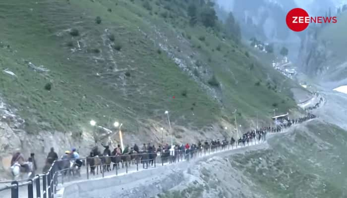 LG Manoj Sinha Flags Off First Batch Of Amarnath Pilgrims Amid Tight Security