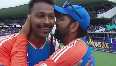 Rohit Sharma Kisses Hardik Pandya After Team India's Historic T20 World Cup 2024 Victory, Video Goes Viral - Watch