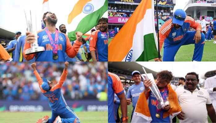 Team India's Triumphant Celebration After Winning The T20 World Cup 2024 - In Pics