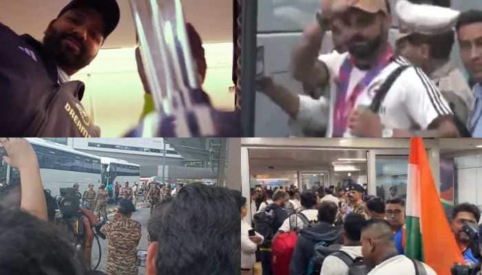 T20 World Cup 2024 Trophy Returns To India After 17 Years As Rohit Sharma&#039;s Team India Lands In Delhi, Celebration Begins - Watch