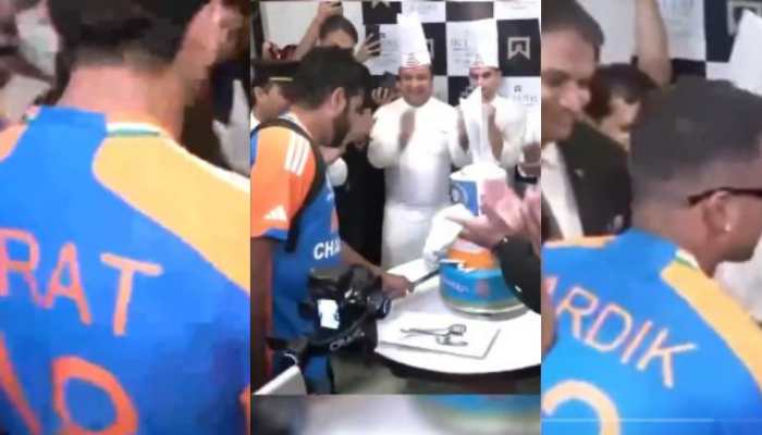 Virat Kohli, Rahul Dravid, Rohit Sharma And Hardik Pandya Cut Special World Cup Winning Cake At ITC Maurya In Delhi- WATCH