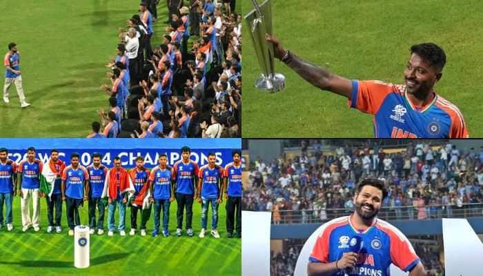 Team India's Electrifying Celebration At Wankhede Stadium After Receiving Rs 125 Crore Prize Money - In Pics