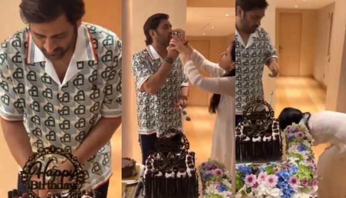 MS Dhoni Celebrates 43rd Birthday; Sakshi Touches MSD's Feet, Video Goes Viral