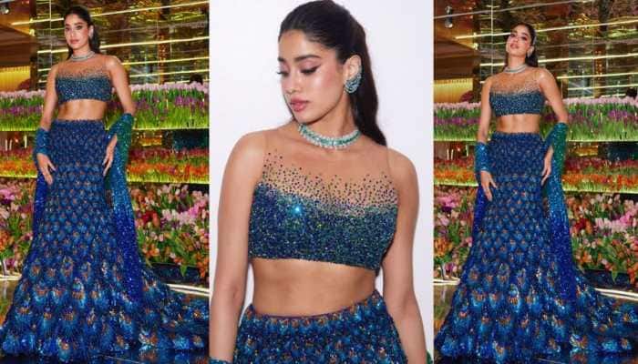 Janhvi Kapoor Mesmerizes In Peacock- Themed Lehenga At Ambani Sangeet, Pics