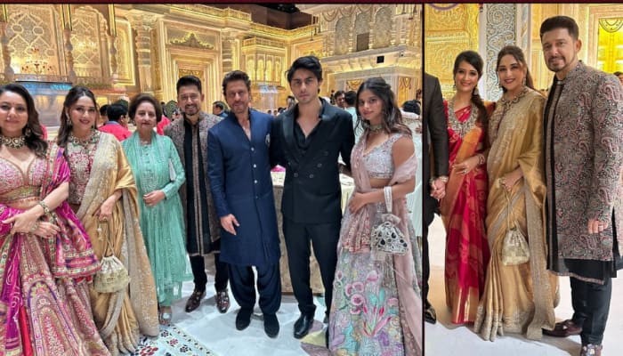 Anant Ambani-Radhika Merchant Wedding: Iconic Stars Madhuri Dixit And Shah Rukh Khan Pose Together