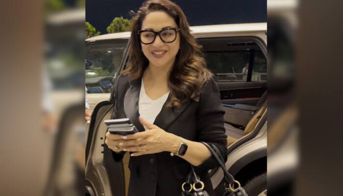 Madhuri Dixit&#039;s Airport Style: Opts For Boss Lady Look