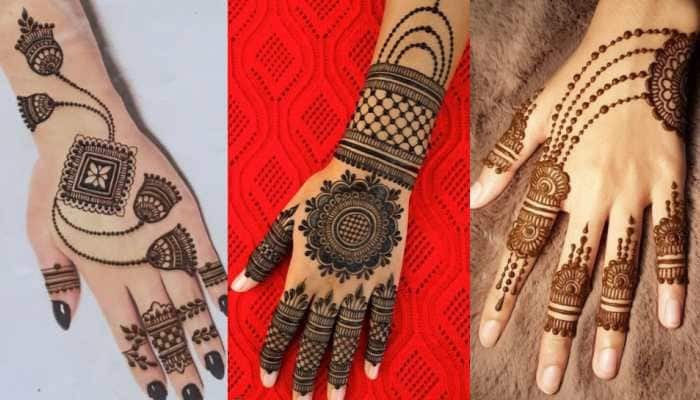 6 Easy And Simple Back Hand Mehdi Designs For Hariyali Teej