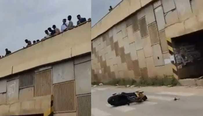 Angry Mob Throws Bikers&#039; Motorcycles Off Flyover After Stunt Performances In Bengaluru