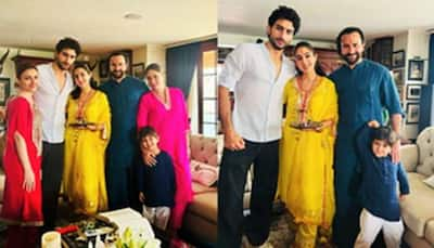 Raksha Bandhan 2024: Sara Ali Khan Ties Rakhi To Ibrahim, Jeh; Poses With Saif, Kareena