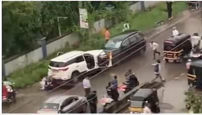 Shocking Viral Video: Black SUV Drags Man, Then Slams Into Another Car Head-On, Leaves 4 Injured