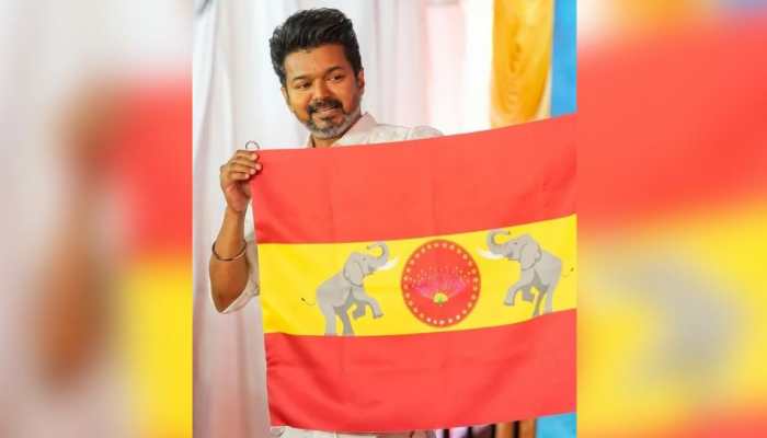 Tamil Superstar-Turned-Politician Thalapathy Vijay Unveils Party Flag