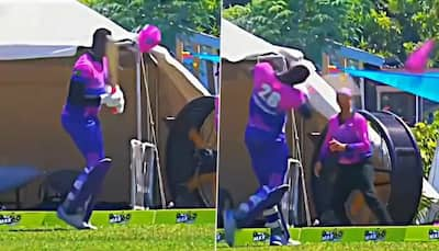 Angry Carlos Brathwaite Sends Helmet Flying In Furious Reaction To Controversial Dismissal - Watch