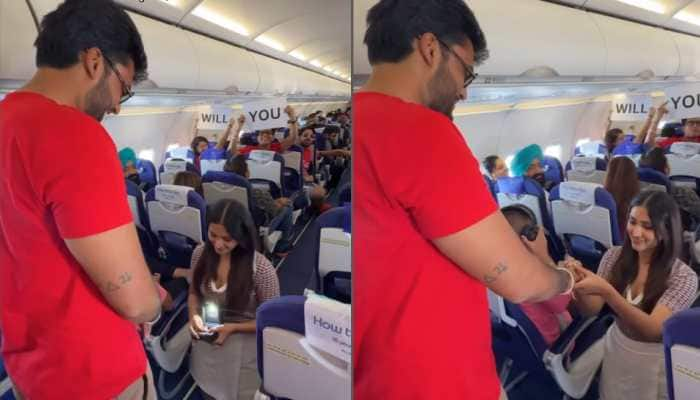 Romantic Surprise: Girlfriend Proposes to Boyfriend on IndiGo Flight, Wins Hearts with Unique Gesture