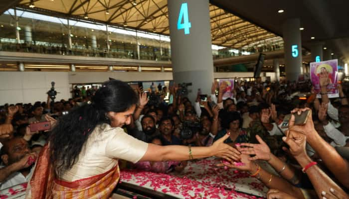 BRS&#039; K Kavitha Gets Hero&#039;s Welcome At Hyderabad Airport After 5 Months In Jail