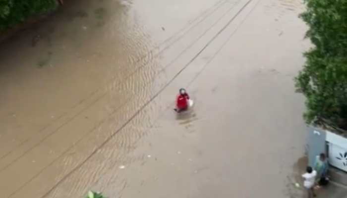 Zomato Delivery Agent's Heroic Effort In Flooded Ahmedabad Captures Hearts – Watch Viral Video 