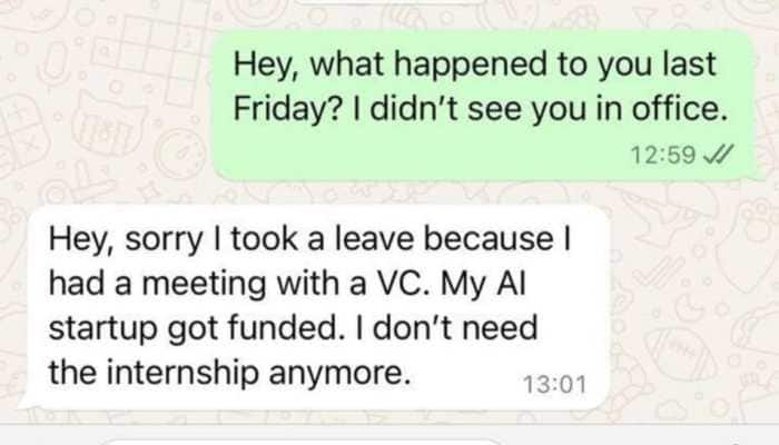 Bengaluru Intern Tells Boss, ‘I Don’t Need This Internship Anymore’ After His AI Startup Got Funding