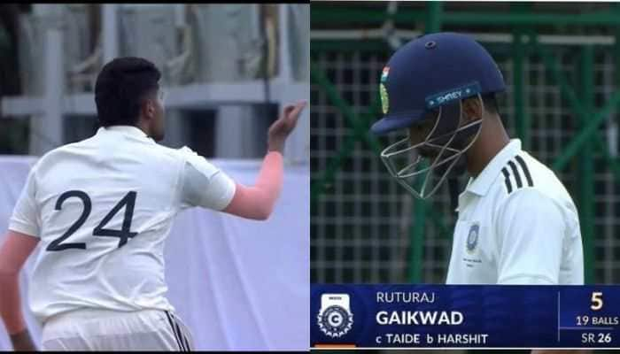 Harshit Rana&#039;s Flying Kiss Celebration Is Back, Send Off To Ruturaj Gaikwad Goes Viral - Watch