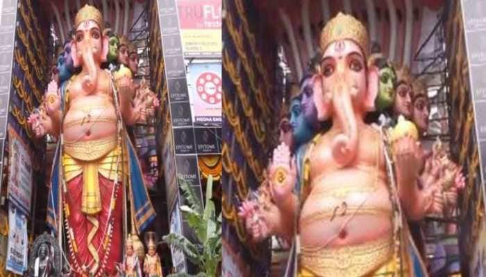 Ganesh Chaturthi 2024: 70-ft &#039;Sri Saptamukha Maha Shakti Ganapathi&#039; Idol Unveiled In Khairatabad