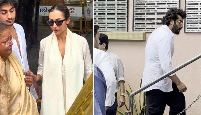 Arjun Kapoor Covers 'Devastated' Malaika Arora After The Funeral Of Her Father Anil Mehta