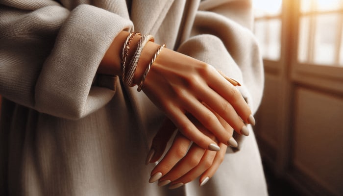 Beautiful Gold Bracelets with Rose Accents