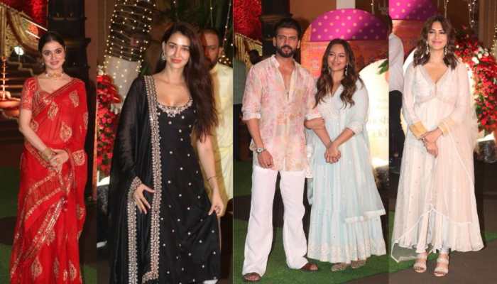 Bollywood Stars Shine In Traditional Attire At CM Eknath Shinde's Ganpati Celebrations