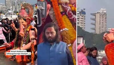 Anant Ambani Stands In A Crowd Like A Common Man As He Bids Adieu To Lalbaugcha Raja