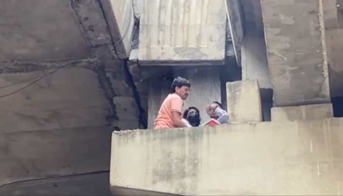 VIDEO: Noida Woman Gets Stuck On Pillar Of Elevated Road After Vehicle Rams Her Scooty