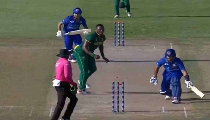 Afghanistan Batter Rahmat Shah&#039;s Bizarre Double Deflection Run Out Goes Viral, Fans Call It &#039;Worst Way To Get Out&#039; - Watch