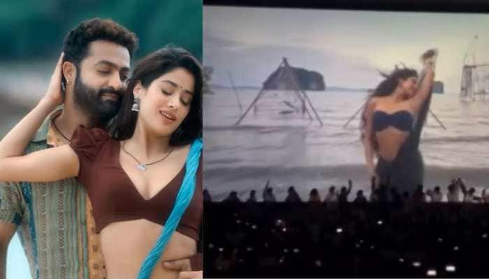 NTR Jr, Janhvi Kapoor Starrer Devara: Part 1 Turns Theaters Into Concerts With &#039;Chuttamalle&#039; Craze  -WATCH 