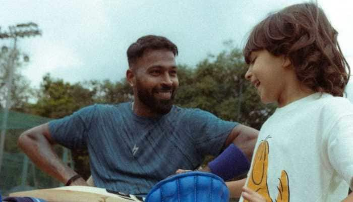 Hardik Pandya&#039;s Son Agastya Accompanies Him At Training Nets At NCA