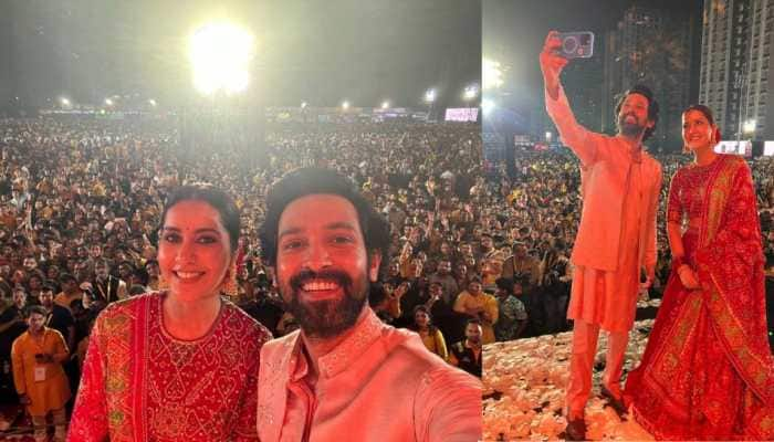 Raashii Khanna And Vikrant Massey Begin ‘The Sabarmati Report’ Promotions With A Navratri Pandal Visit 