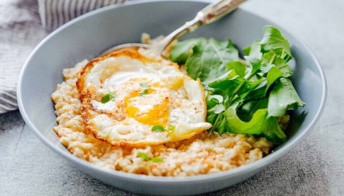 Try This Easy Masala Garlic Oats With Fried Egg Recipe For A Healthy Twist