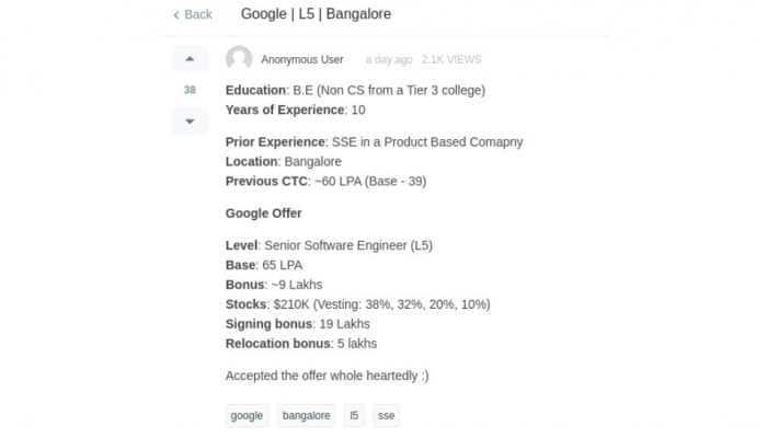 Bengaluru Engineer Lands Rs 65 LPA Job At Google, But Techies Are ‘Unimpressed’ – Here’s Why