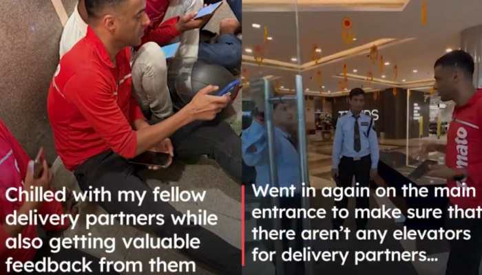 Zomato CEO Deepinder Goyal Stops At Gurugram's Ambience Mall During Food Delivery – Watch Viral Video! 