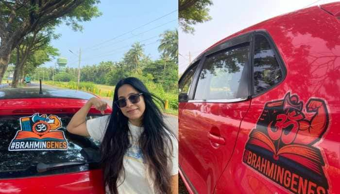 Bengaluru CEO Anuradha Tiwari Stirs Controversy By Stamping Car With &#039;Brahmin Genes&#039; Sticker