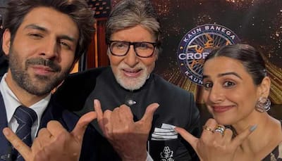 Kaun Banega Crorepati 16: Kartik Aaryan And Vidya Balan's Signature 'Bhool Bhulaiyaa 3' Pose With Amitabh Bachchan 